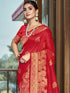 Deeva Sarees Red Silk Saree